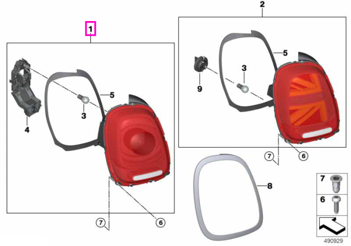 Lampa stop, stanga - Mini Cabrio F57, F55, F56