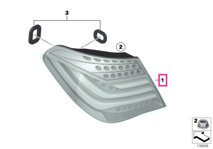 Lampa stop stanga, pe aripa - BMW Seria 7 F01 F02