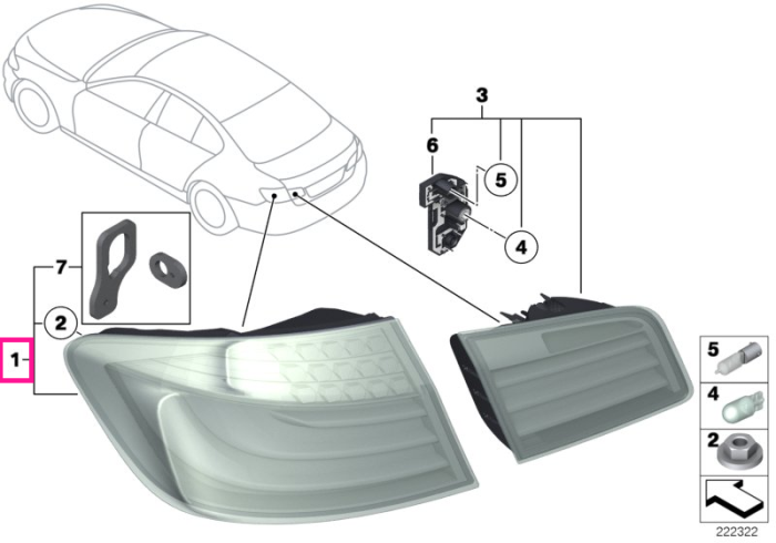 Lampa stop pe aripa dreapta - BMW Seria 5 F10 F18