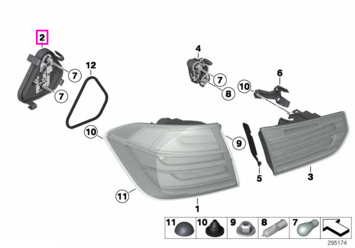 Soclu bec lampa stop, aripa stanga - BMW Seria 3 F30 F35 F80 M3