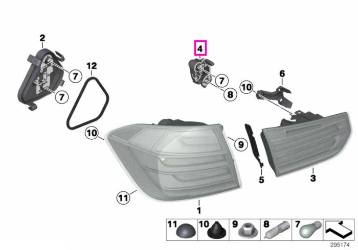Soclu becuri lampa stop interioara, dreapta - BMW Seria 3 F30 F31 F35 F80 M3