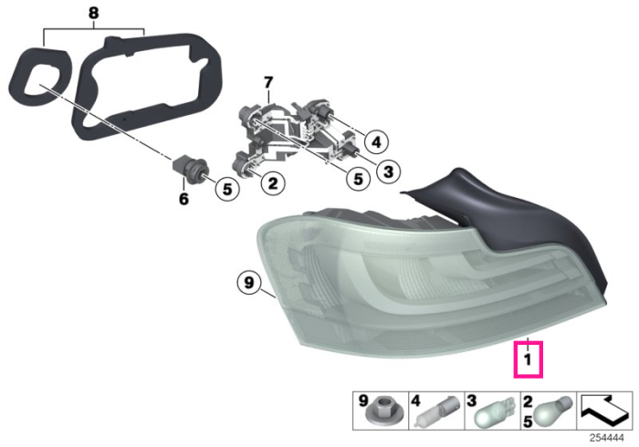 Lampa stop, pe aripa, dreapta - BMW Seria 1 E82 E88 - cu Sports Edition