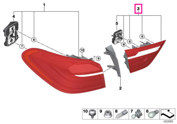 Lampa stop dreapta, pe capota portbagaj - BMW X4 F26	