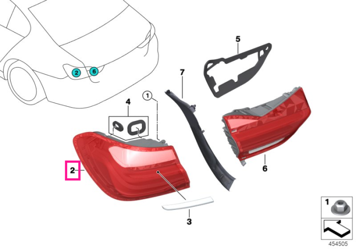 Lampa stop, pe aripa dreapta - BMW Seria 7 G11 G12