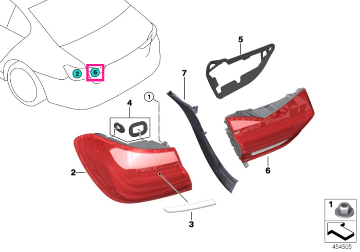 Lampa stop dreapta, pe capota portbagaj - BMW Seria 7 G11 G12	