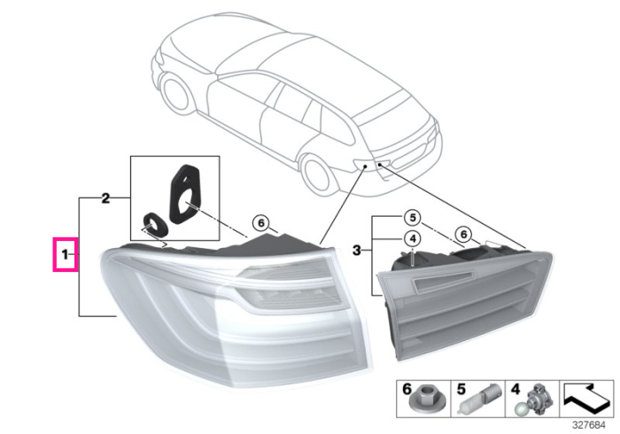 Lampa stop pe aripa dreapta - BMW Seria 5 F11	