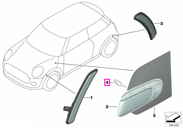 Bec WY5W, lampa semnalizare - Mini Cabrio F57, Clubman F54, F55, F56