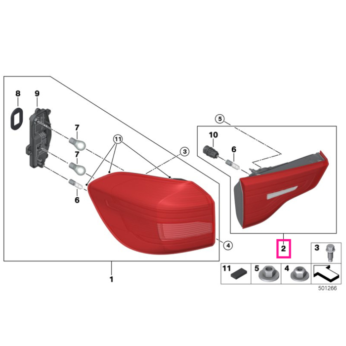 Lampa stop dreapta, pe capota portbagaj - BMW X3 G01 G08	