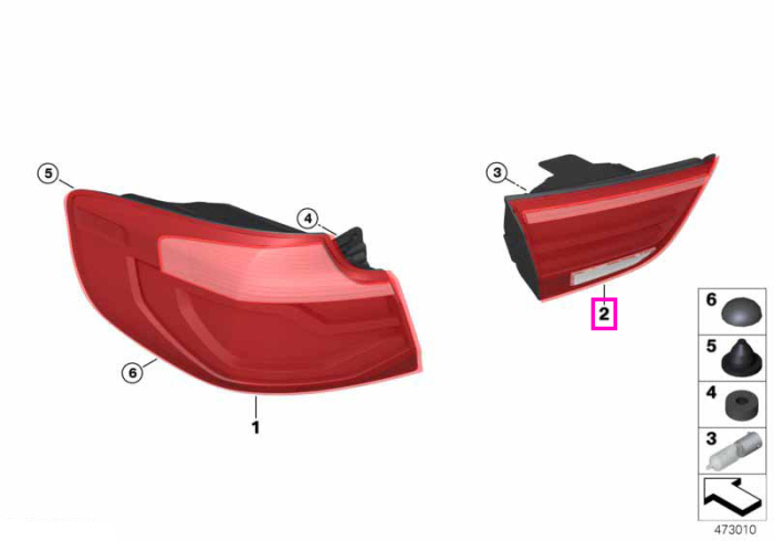 Lampa stop pe haion, stanga - BMW Seria 3 F34