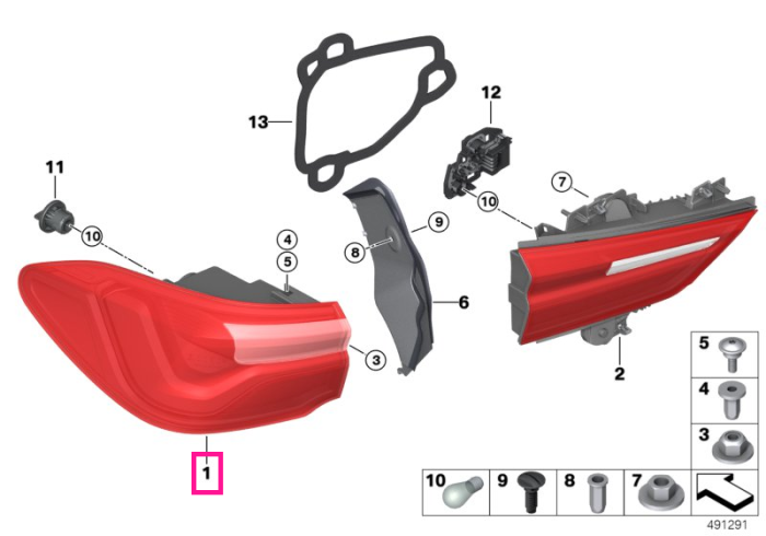 Lampa stop, pe aripa dreapta - BMW X2 F39 - pana la 29.02.2020