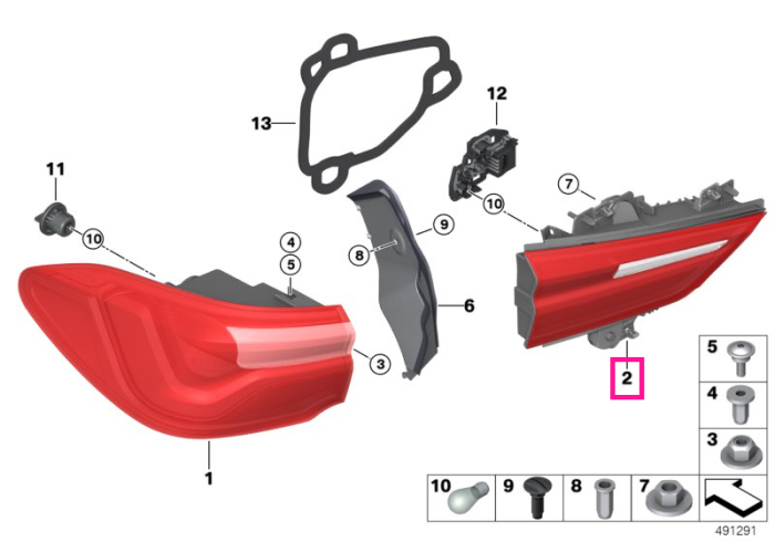 Lampa stop dreapta, pe capota portbagaj - BMW X2 F39 - pana la 29.02.2020