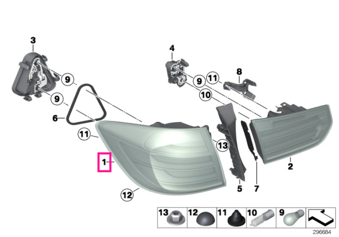 Lampa stop, pe aripa dreapta - BMW Seria 3 F31
