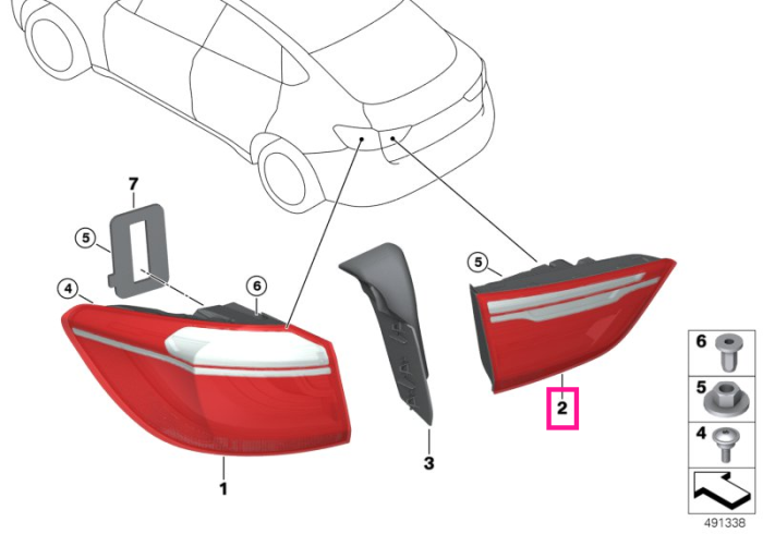 Lampa stop stanga, pe capota portbagaj - BMW X6 F16 F86 M