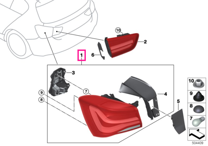 Lampa stop pe aripa dreapta, Black Line - BMW Seria 1 F20 LCI F21 LCI