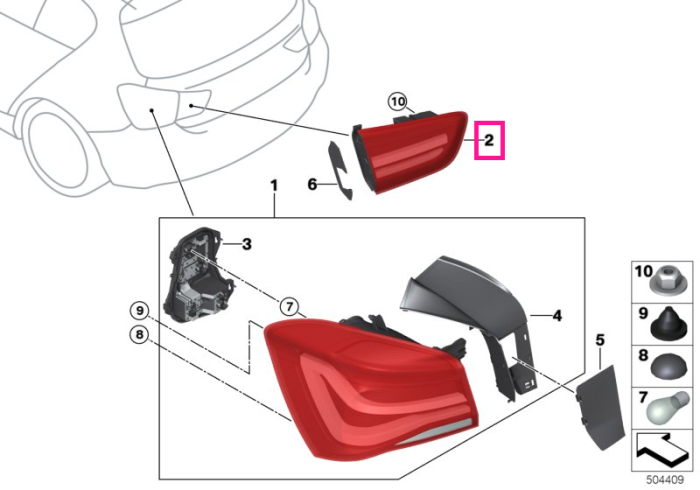 Lampa stop stanga, pe capota portbagaj, Black Line - BMW Seria 1 F20 LCI F21 LCI