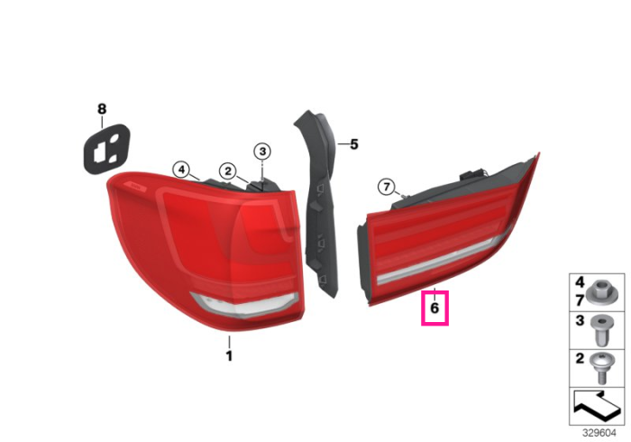 Lampa stop stanga, pe capota portbagaj - BMW X5 F15 F85 M