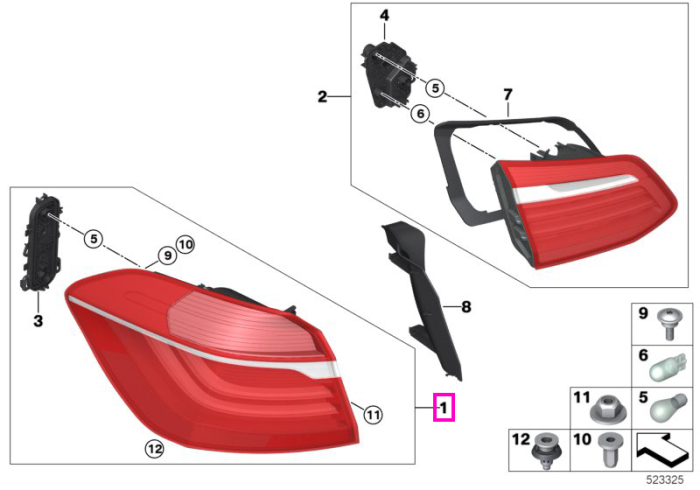 Lampa stop, pe aripa spate dreapta - BMW Seria 2 F46 Gran Tourer LCI