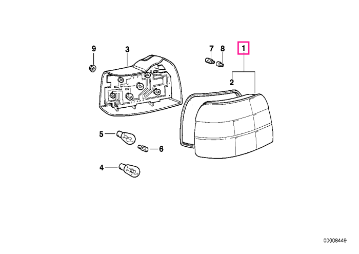 Lampa stop, stanga, cu lumina ceata - BMW Seria 3 E36
