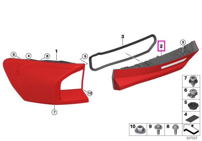 Lampa stop dreapta, pe capota portbagaj - BMW X1 U11 - cu faruri adaptive