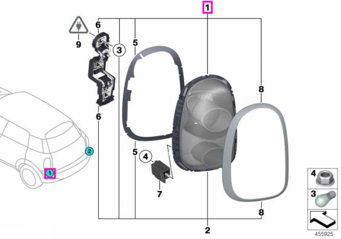 Lampa stop, stanga - Mini Countryman R60