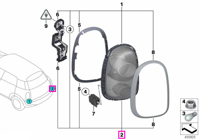 Lampa stop, dreapta - Mini Countryman R60