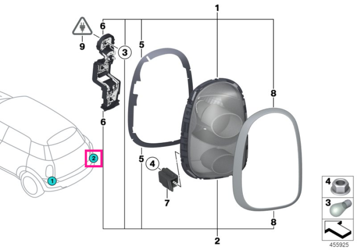 Lumina spate/Stop dreapta - Mini Countryman R60 - RHD (volan dreapta)