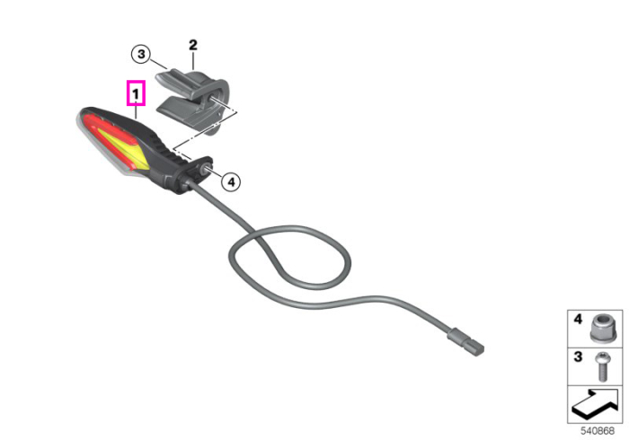 Semnalizator multifunctional LED - BMW Motorrad K07, K21, K22, K23, K33, K63, K66, K67, K69, K83, K84, KA1, KA2, KA5