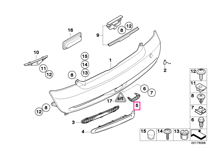 Lampa ceata, spate - Mini Cabrio R52, R50, R53