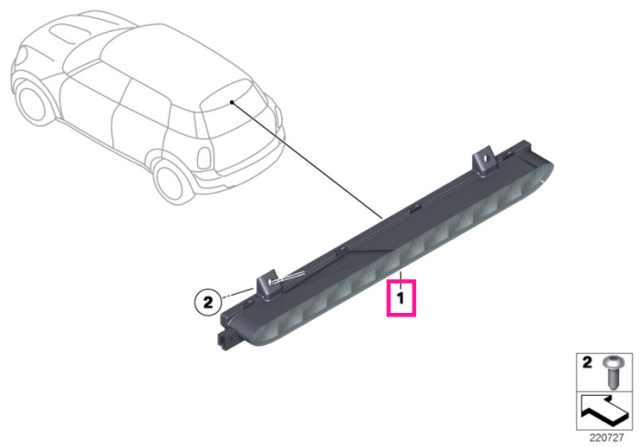 Lampa stop aditionala, lumina alba - Mini Countryman R60, R56