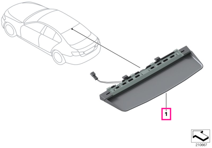 Lampa stop aditionala - BMW Seria 5 F10 F18 - cu parasolar