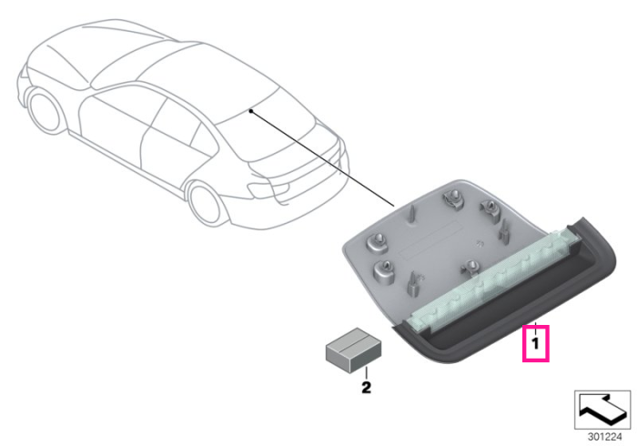 Lampa stop aditionala, Gri (Grau) - BMW Seria 3 F30 F35