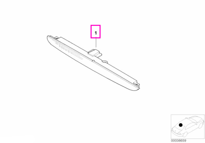 A treia lampa stop, pe portbagaj, Alb (White) - BMW Z3 E36
