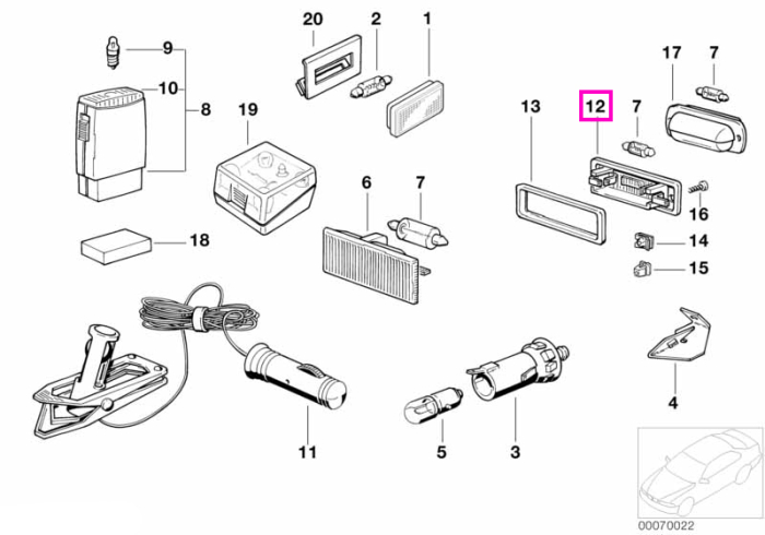 Lampa numar inmatriculare, HELLA - BMW Seria 3 E30, Seria 5 E12 E28, Seria 6 E24, Seria 7 E23, M1 E26, Z1 E30