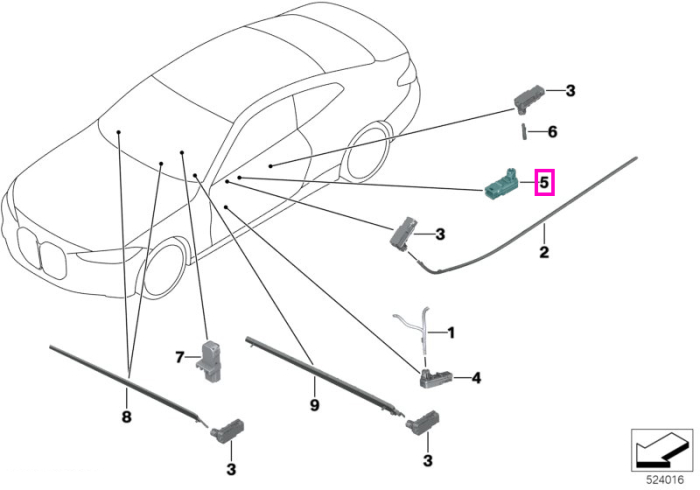Modul LED (LIN H-RGB KOD.B), sistem iluminare ambientala - BMW Seria 2 G42 G87 M2, Seria 3 G20 G21 G28 G80 G81 M3, Seria 4 G22 G23 G26 G82 G83 M4, i3L G28, i4 G26