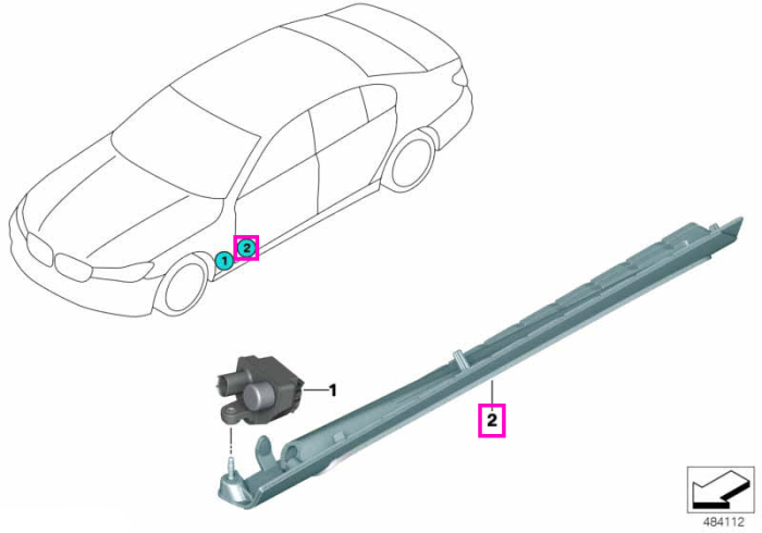 Bandou prag iluminat stanga - BMW Seria 7 G11 G12