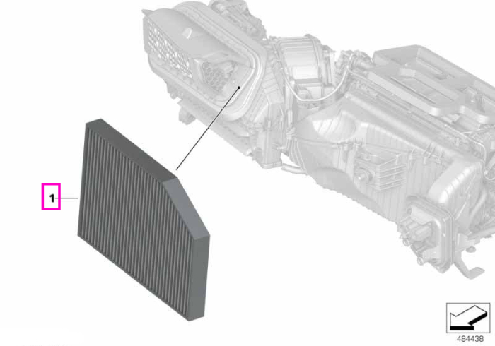 Filtru nanoparticule instalatie climatizare - BMW Seria 2 G42 G87M2, Seria 3 G20 G21 G28 G80M3 G81M3, Seria 4 G22 G23 G26 G82M4 G83M4, i4 G26, iX3 G08, X3 G01 F97M, X4 G02 F98M, Z4 G29 - RHD (volan pe partea dreapta)