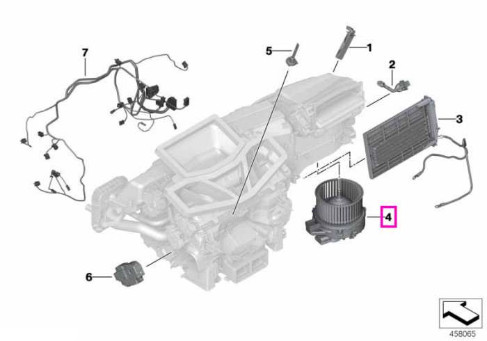 Ventilator habitaclu - BMW Seria 5 G30 G31 G38 F90 M5, Seria 6 G32, Seria 7 G11 G12, Seria 8 G14 G15 G16 F91 F92 F93 M8, X5 G05 G18, X7 G07