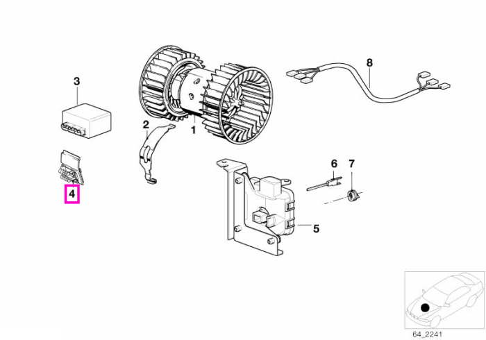Rezistor/Rezistenta ventilator habitaclu, 4 trepte - BMW Seria 3 E30, Z3 E36, Z8 E52