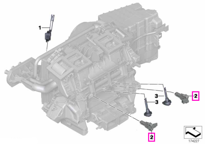 Senzor temperatura, sistem climatizare - BMW Seria 5 E60 E61 F07 F10 F11 F18, Seria 6 E63 E64 F06 F12 F13, Seria 7 F01 F02 F04