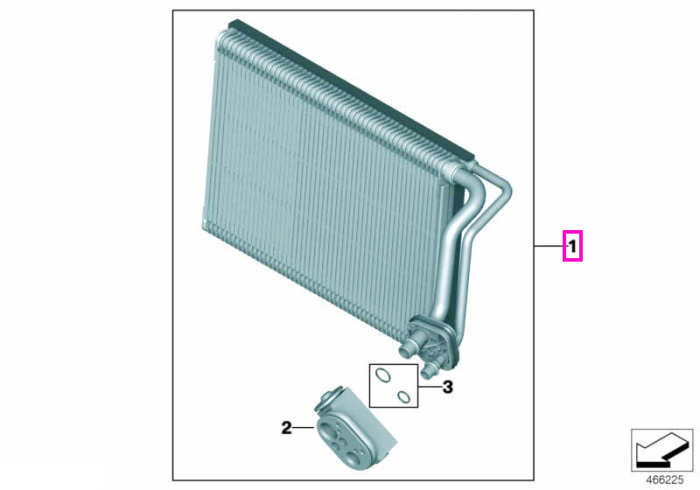 Evaporator sistem climatizare - BMW Seria 1 F20 F21, Seria 2 F22 F23 F87 M2, Seria 3 F30 F31 F34 F35 F80 M3, Seria 4 F32 F33 F36 F82 F83 M4