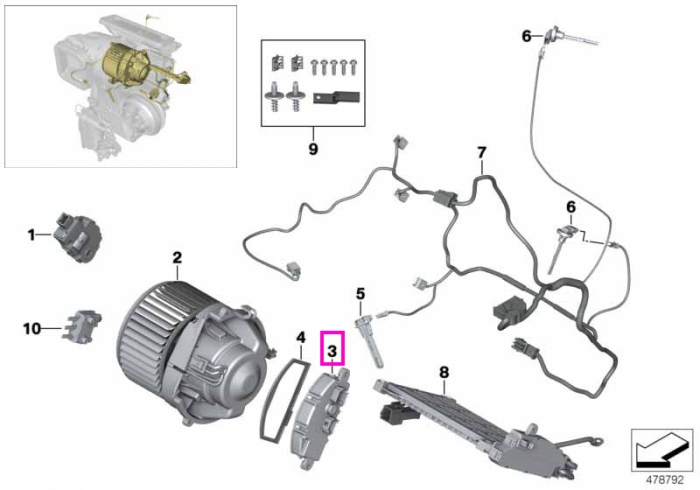 Regulator ventilator habitaclu - BMW Seria 1 F40 F52, Seria 2 F44 F45 F46, i3 I01, X1 F48 F49, X2 F39 - Mini Cabrio F57, Clubman F54, Countryman F60, F55, F56