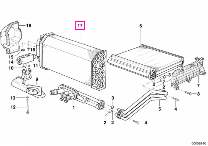 Evaporator climatizare - BMW Seria 7 E38