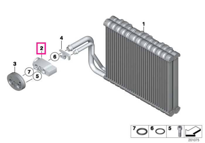 Supapa expansiune sistem climatizare - BMW Seria 5 F07 F10 F11 F18, Seria 6 F06 F12 F13, Seria 7 F01 F02