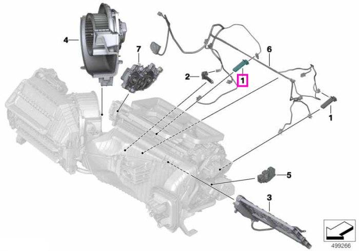 Senzor temperatura unitate climatizare - BMW Seria 1, Seria 2, Seria 3, Seria 4, i3L G28, i4 G26, iX3 G08, X1 U11 U12, X2 U10, X3 G01 G08 F97 M, X4 G02 F98 M, Z4 G29 - Mini Cabrio F67, Countryman U25, F65, F66