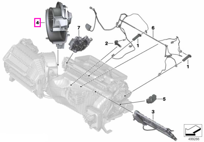 Ventilator habitaclu - BMW Seria 2 G42 G87 M2, Seria 3 G20 G21 G28 G80 G81 M3, Seria 4 G22 G23 G26 G82 G83 M4, i3L G28, i4 G26, iX3 G08, X3 G01 G08 F97 M, X4 G02 F98 M, Z4 G29