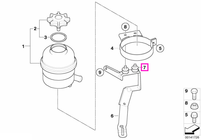 Bucsa/Tampon elastic - BMW Seria 5 E28 E39 E60 E61, Seria 6 E24 E63 E64, Seria 7 E23