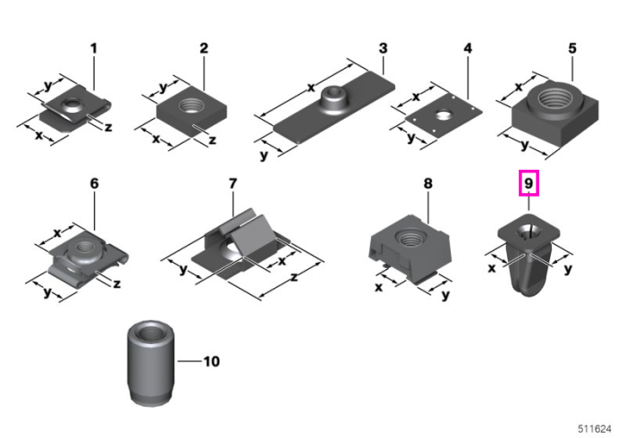 Piulita expandabila (ST 6.3) - BMW Seria 1, Seria 2, Seria 3, Seria 4, Seria 5, Seria 6, Seria 7, Seria 8, i3L, i4, iX, iX3, MS, X1, X1L, X2, X3, X4, X5, X5L, X6, X7, XM, Z1, Z3, Z4 - Mini F55, F56, R50, R53, R56
