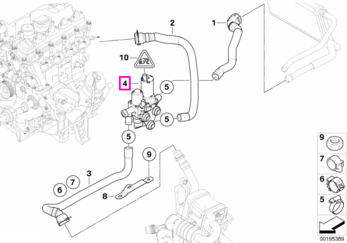 Supapa comutare circuit incalzire auxiliara - BMW Seria 3 E90 E91 E92 E93