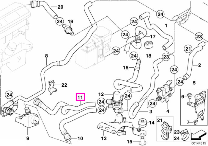 Furtun ventil comutare/retur motor - BMW X5 E53 - tip motor M57N