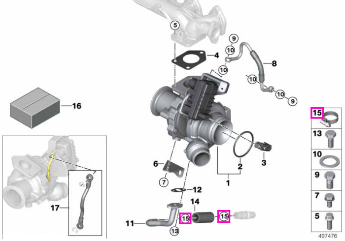 Colier furtun (L16-30) - BMW Seria 1, Seria 2, Seria 3, Seria 4, Seria 5, Seria 6, Seria 7, Seria 8, M1, X1, X3, X4, X5, X6, Z1, Z3, Z8